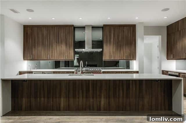5715 Southwestern Kitchen 2 - Waterfall Island and Mirrored Backsplash