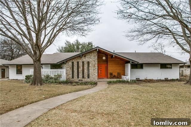 Stunning Midcentury Modern Home Exterior at 302 W. Shore Dr. Richardson