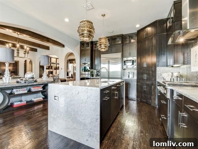Spacious Kitchen with Ample Counter Space and Elegant Backsplash