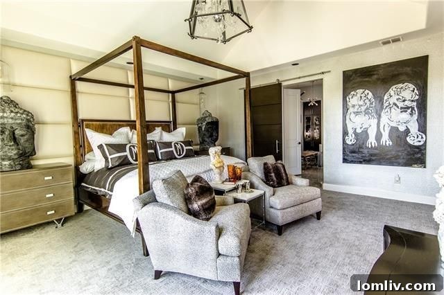 Luxurious Master Bedroom with Hardwood Floors and Natural Light