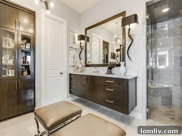 Opulent Master Bathroom with Freestanding Tub and Walk-in Shower