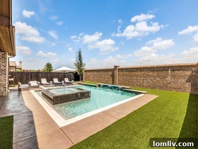 Sparkling Swimming Pool with Lush Landscaping