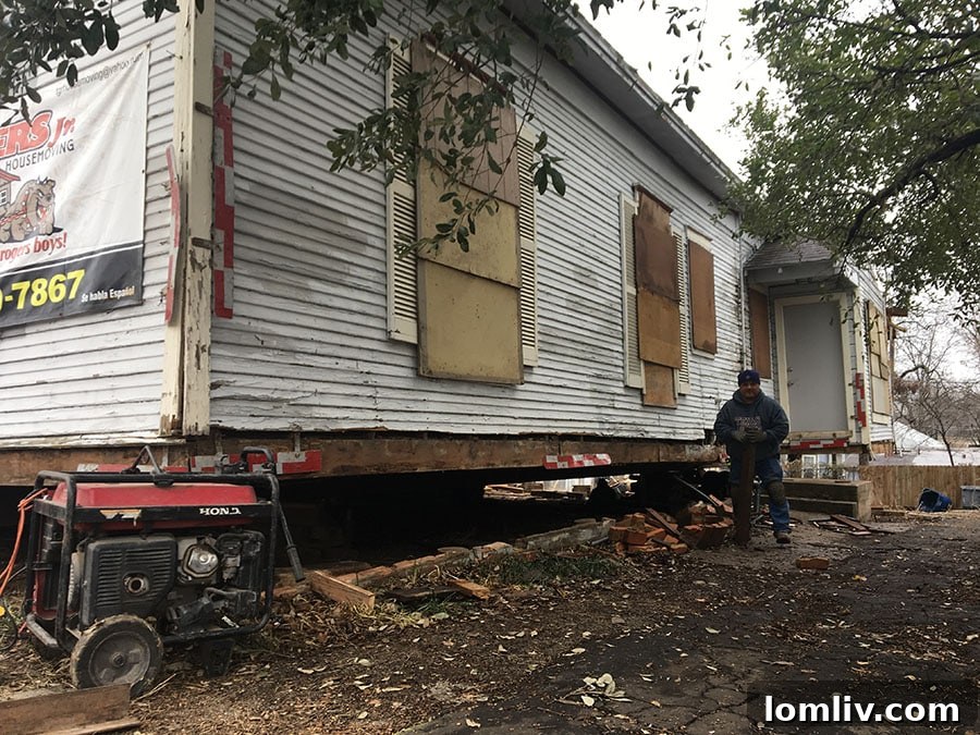 Tony Rogers Jr. overseeing the final preparations before the historic home is moved.