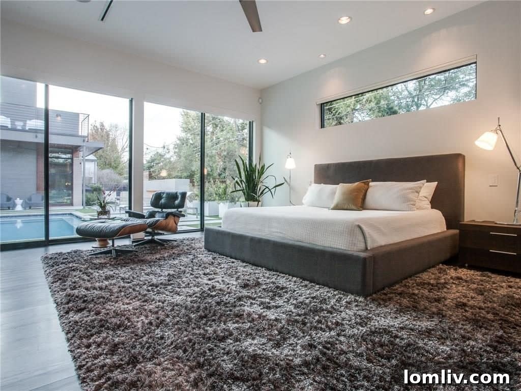 Master Bedroom Overlooking Backyard Pool