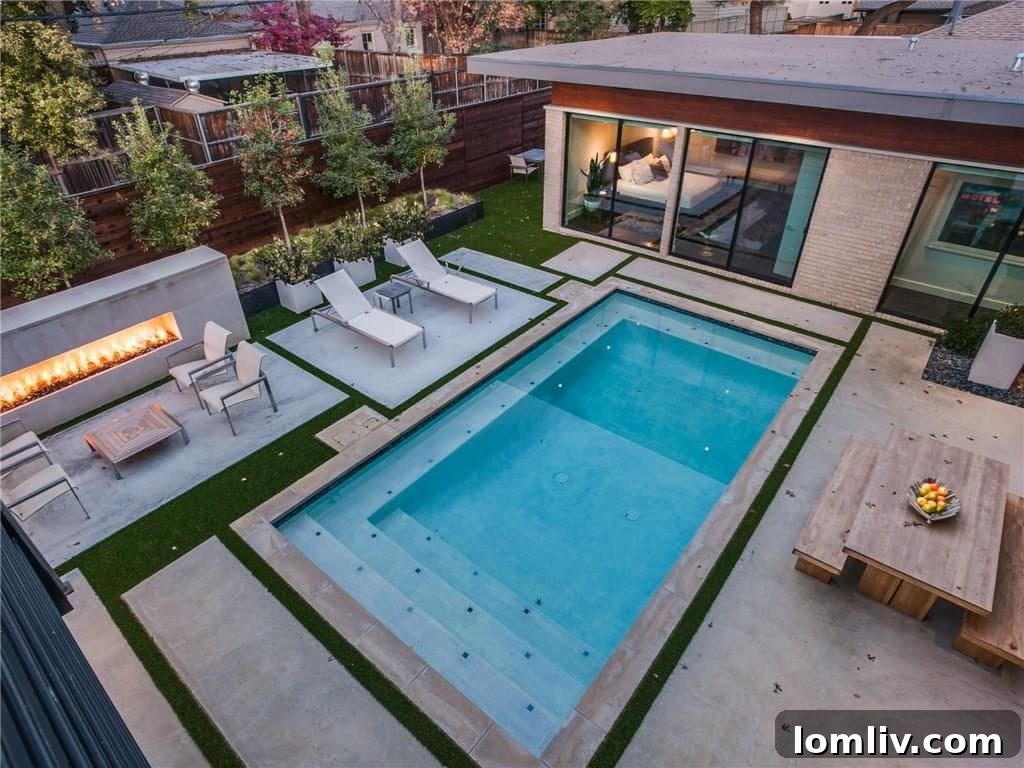 Low Maintenance Backyard with Astroturf and Dining Area