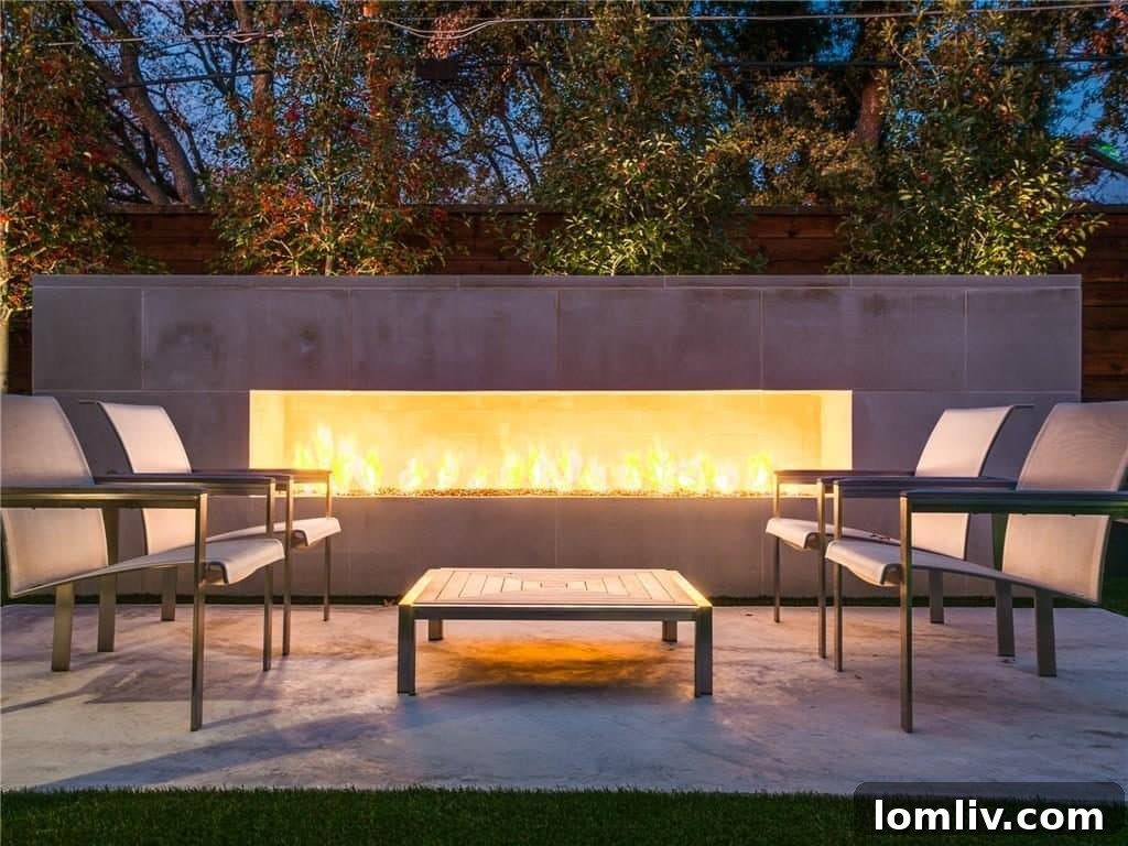 Outdoor Entertaining Space with Fireplace Feature