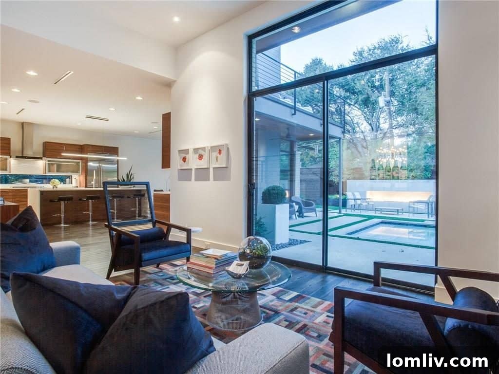 Modern Kitchen with Waterfall Island and High-End Appliances