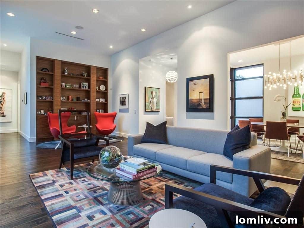 Open Concept Living Area and Kitchen with Natural Light