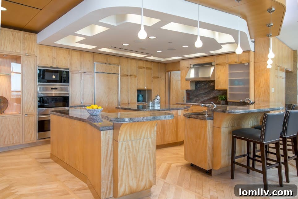 Grand Treviso Penthouse Gourmet Kitchen with Island and High-End Appliances