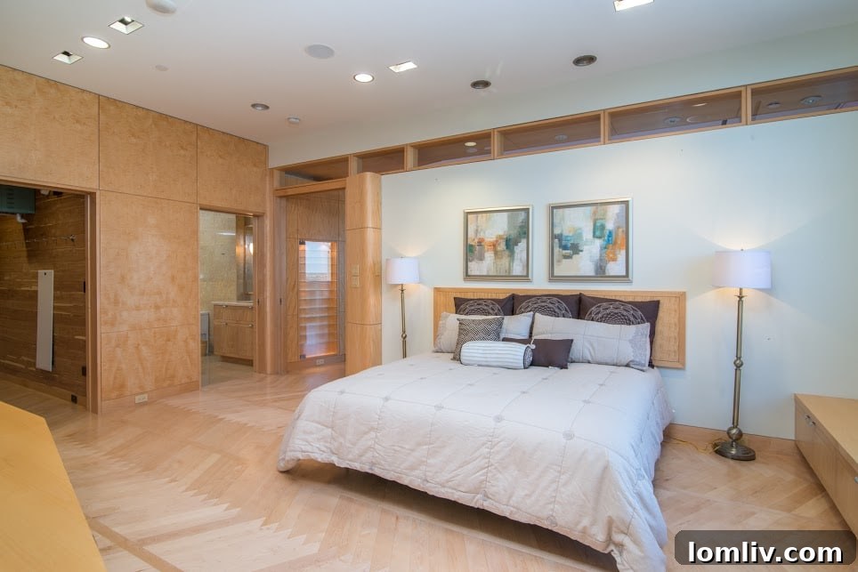 Grand Treviso Penthouse Master Bedroom with Cedar-Lined Closet and Ensuite Access