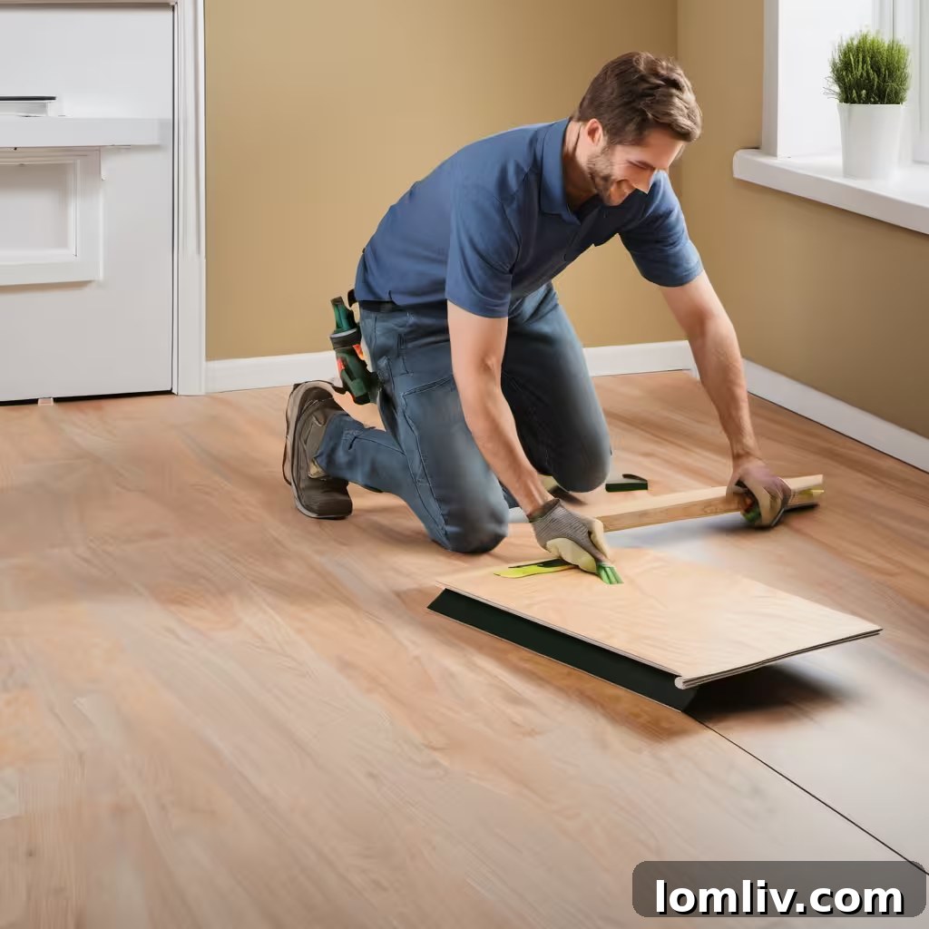 DIY installation of modern laminate flooring planks