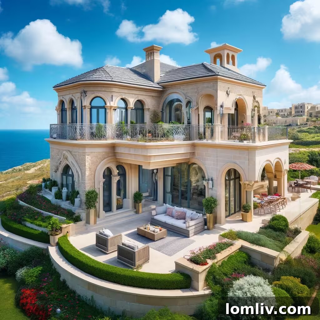 A beautiful infinity pool overlooking the clear blue Mediterranean Sea in Malta.