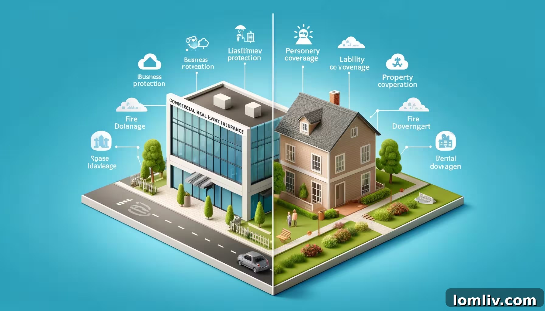 Commercial Property Versus Home Insurance What You Need to Know 2 Two types of real estate insurance: commercial and homeowner's