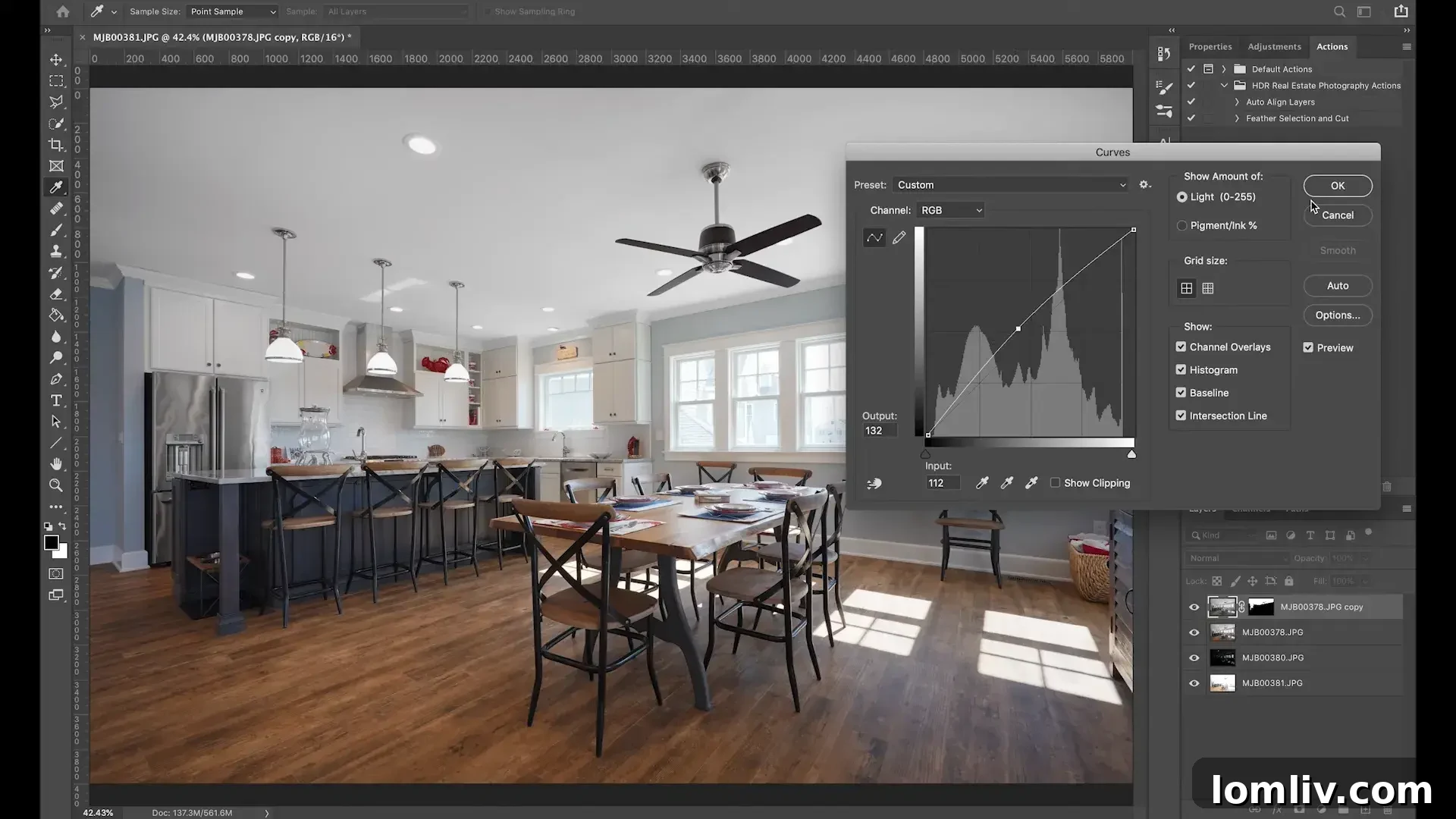Professionally edited real estate interior showing enhanced lighting and staging
