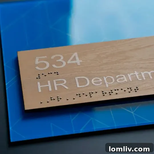 Accessible office signs with Braille for universal navigation