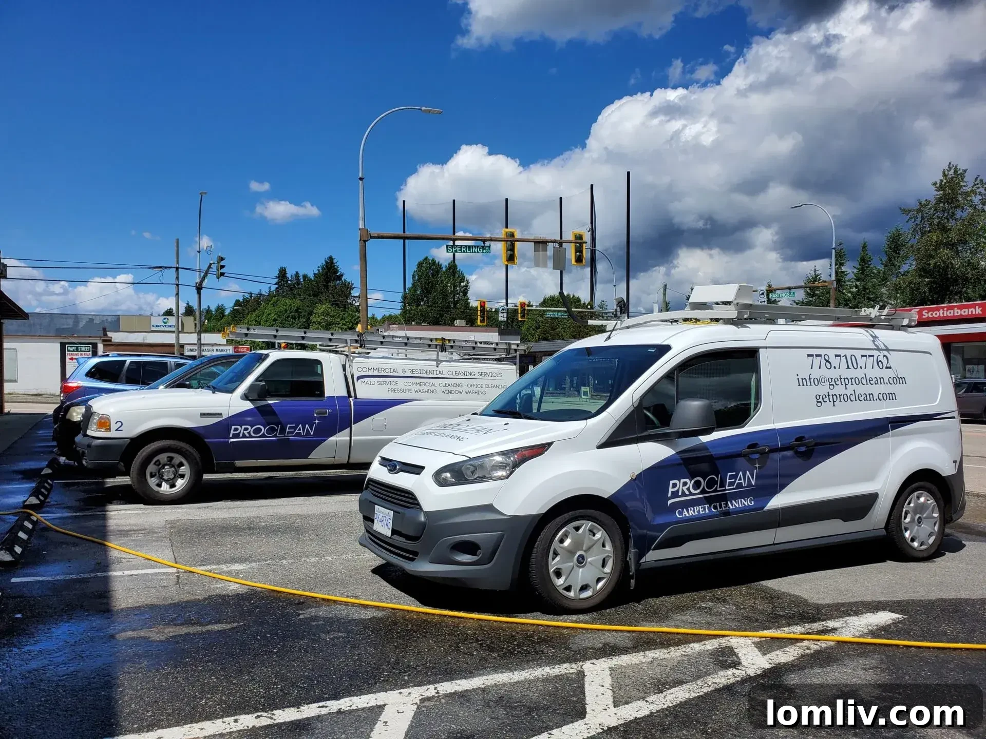 Professional maid cleaning a kitchen counter in North Vancouver