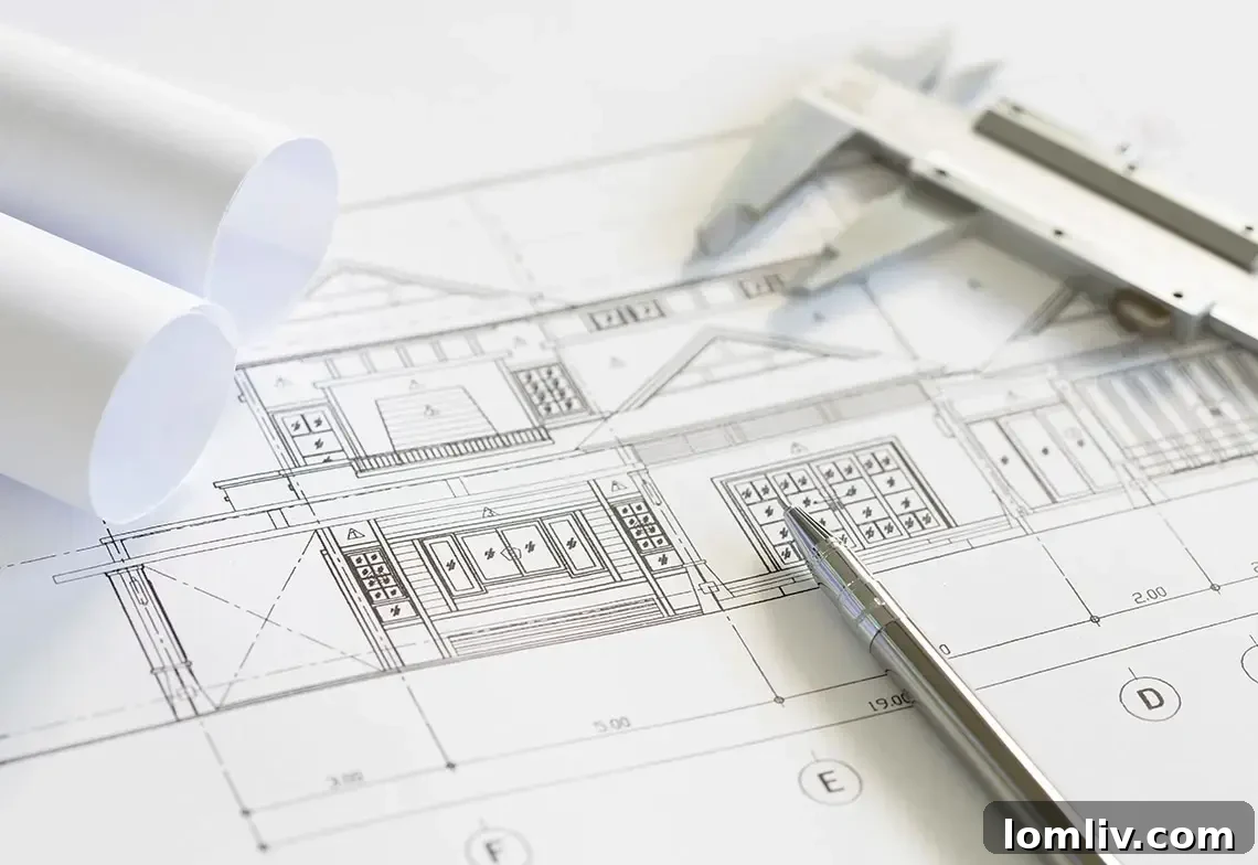 Tailoring Your Granny Flat Blueprint 3 Detailed floor plan of a modern granny flat, highlighting an open-concept living area, kitchen, and private bedroom.