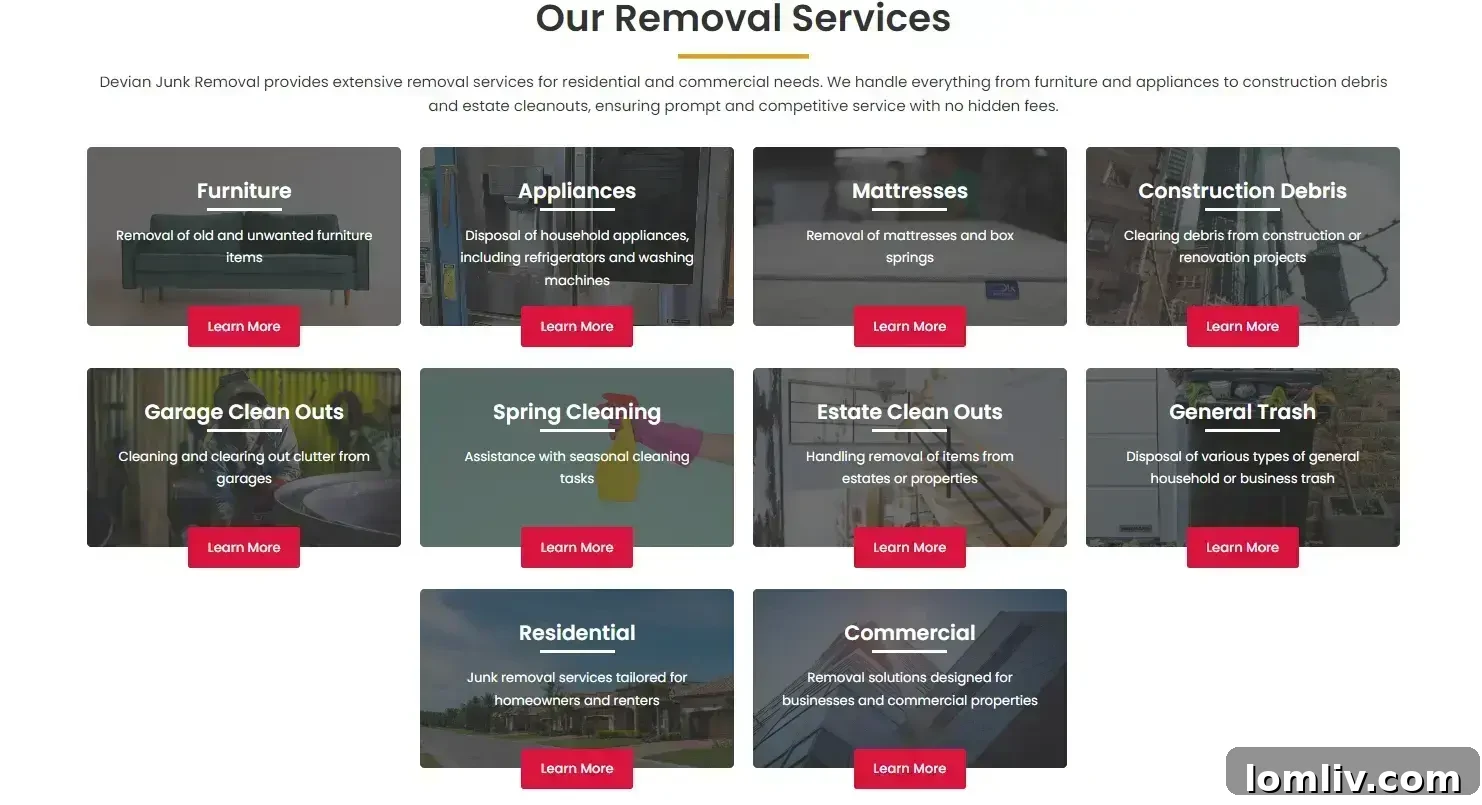 Professional junk removers efficiently clearing a living room, highlighting the range of items they can handle.