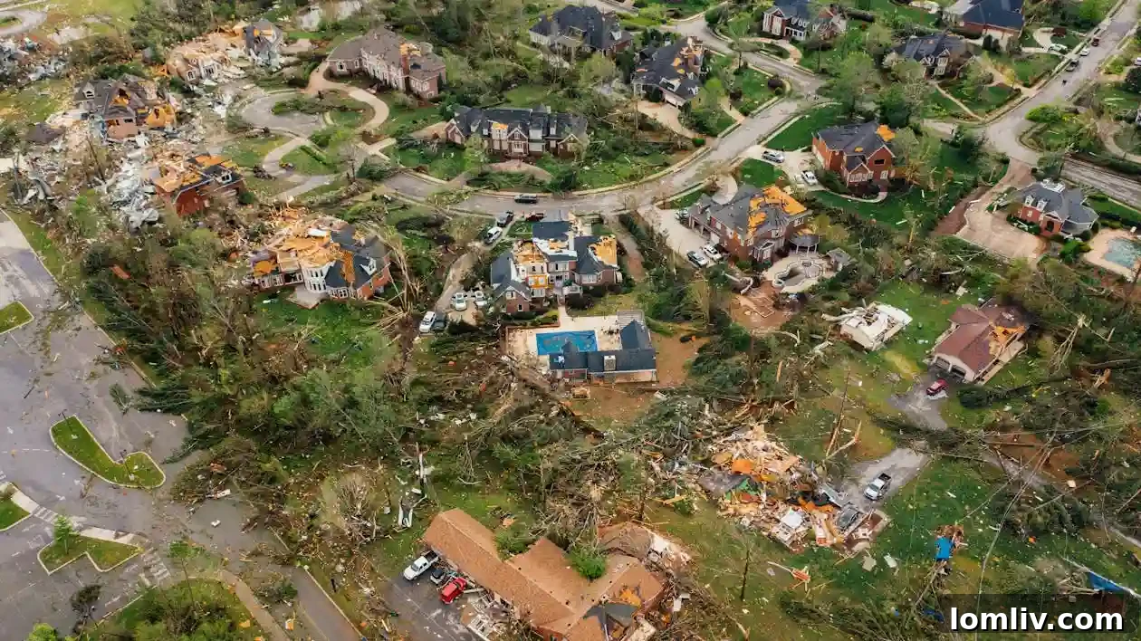 Mülkünüz zarar gördüğünde avukata ne zaman başvurmalısınız 2 Damaged house after a natural disaster, highlighting the need for a property damage lawyer.
