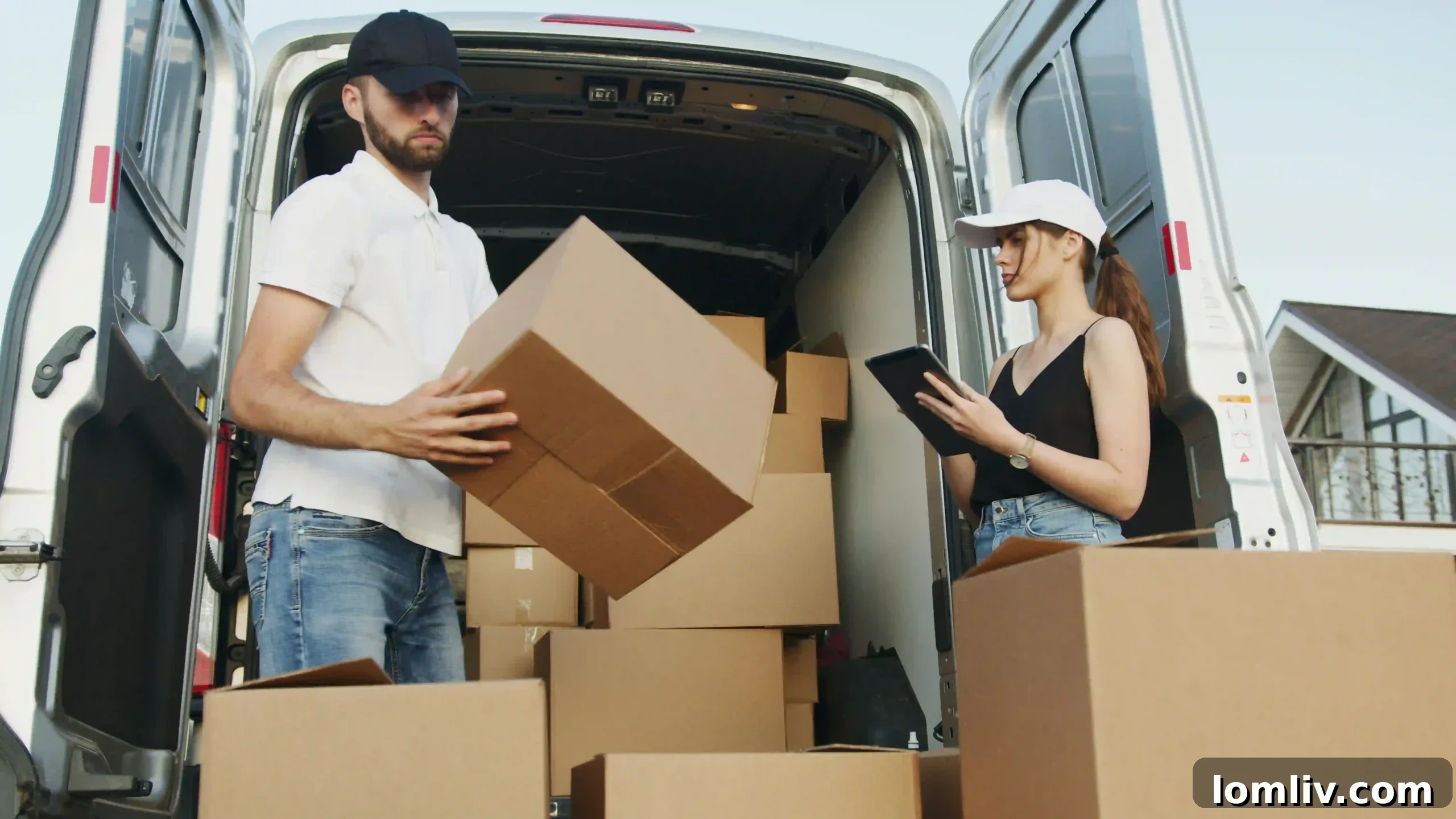 Moving boxes and supplies in a new home