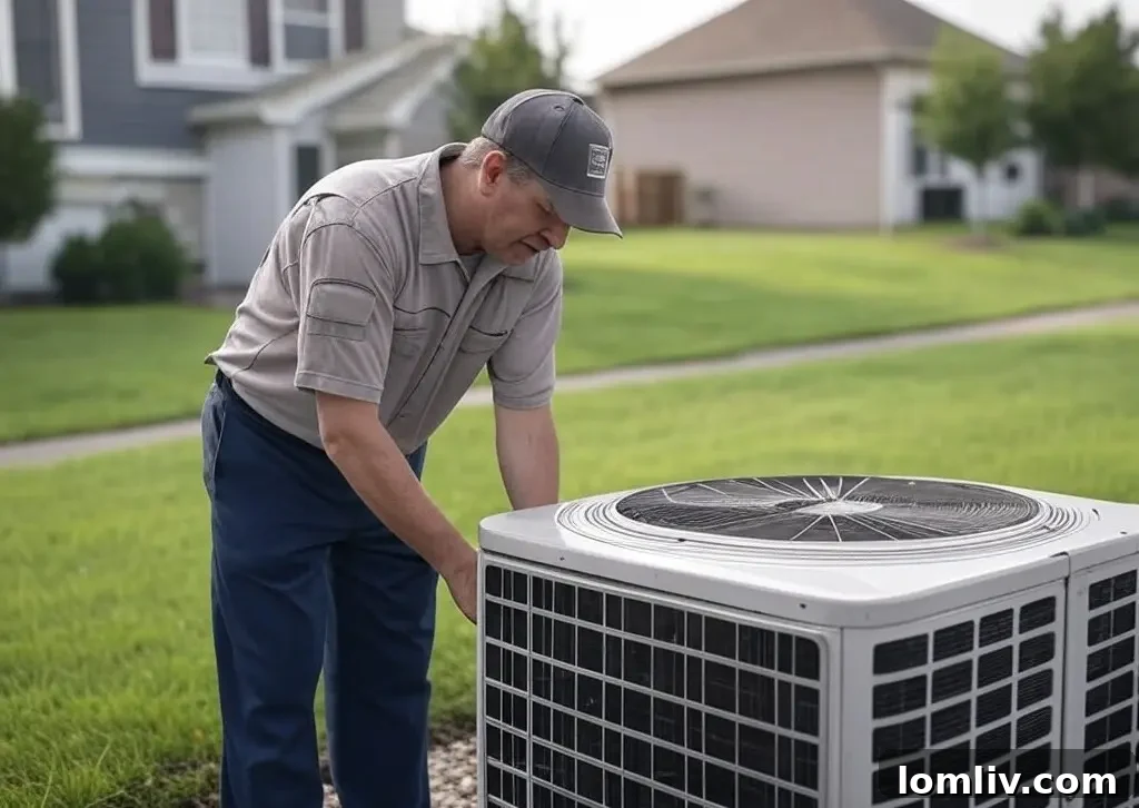 HVAC technician inspecting a furnace