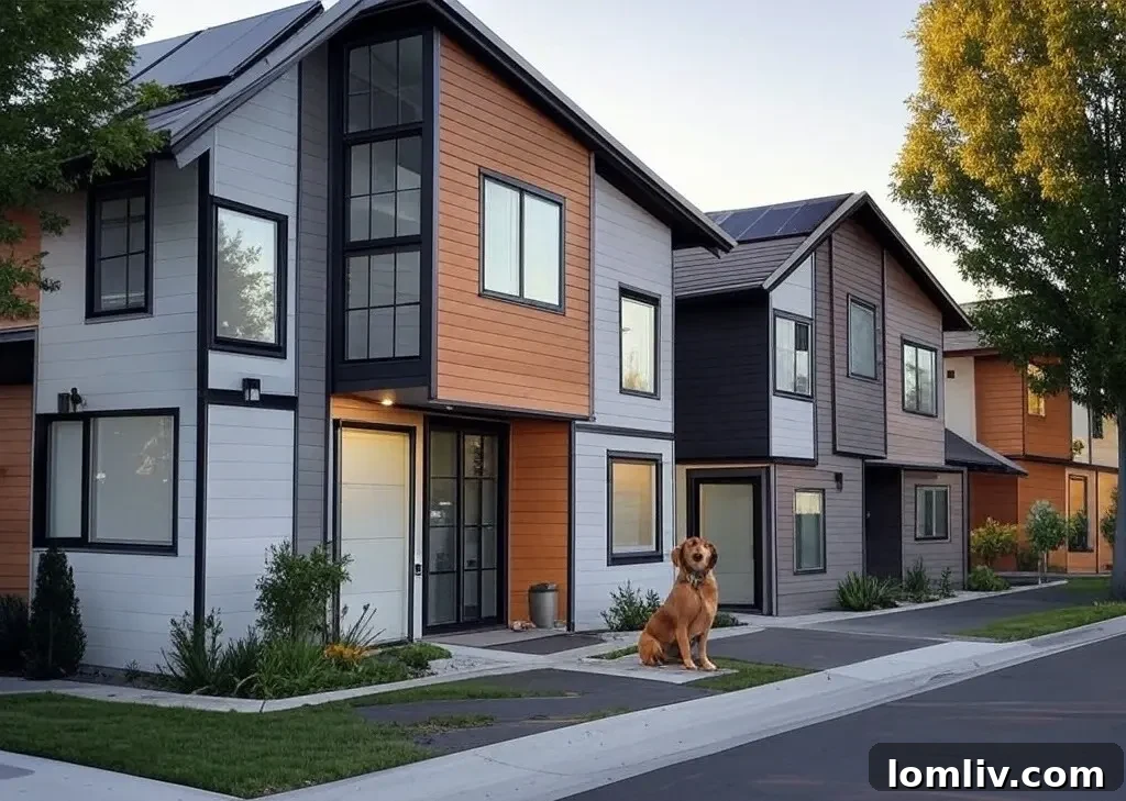 Vibrant Alaskan neighborhood with shared green spaces and walking trails