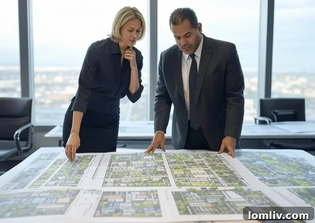 Modern architectural design blueprints