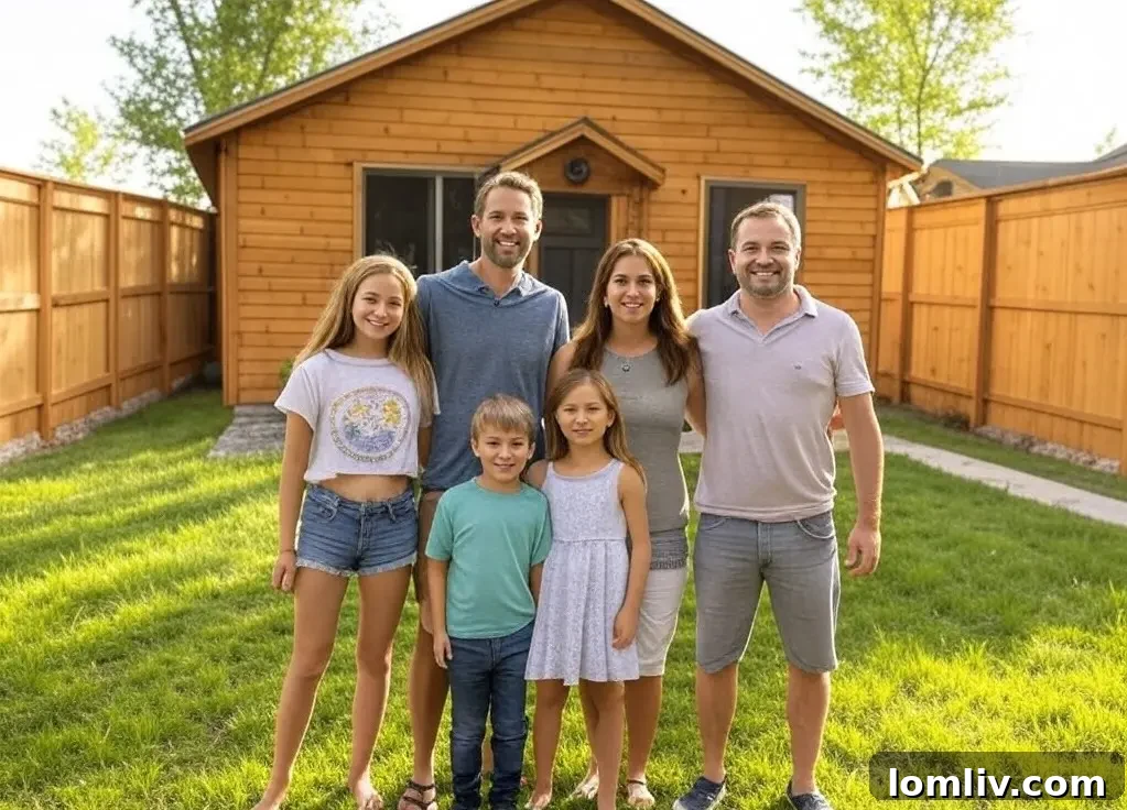 Top Uses for Portable Cabins 6 Transportable cabin providing additional living space for a family.