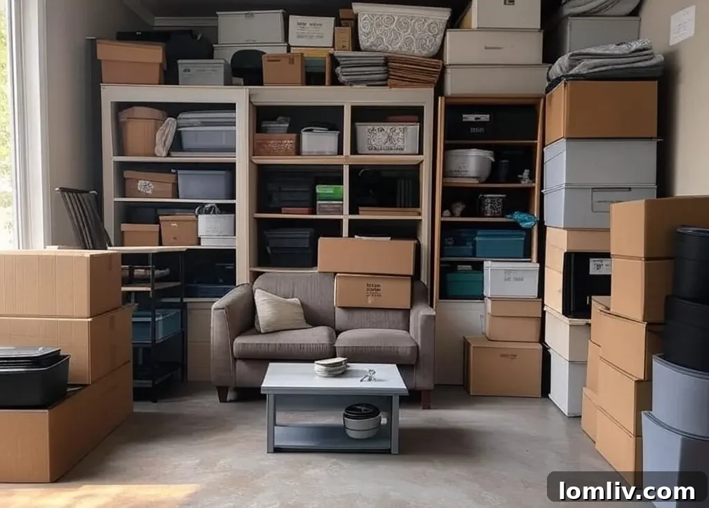 People carefully packing boxes in a self-storage unit in Dallas, ensuring their belongings are secure.