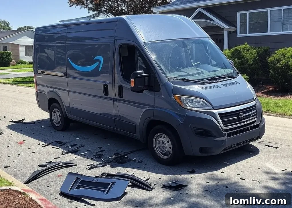 Delivery Driver Accidents at Home: Understanding Your Liability 3 Two delivery drivers walking away from a residential property after dropping off packages