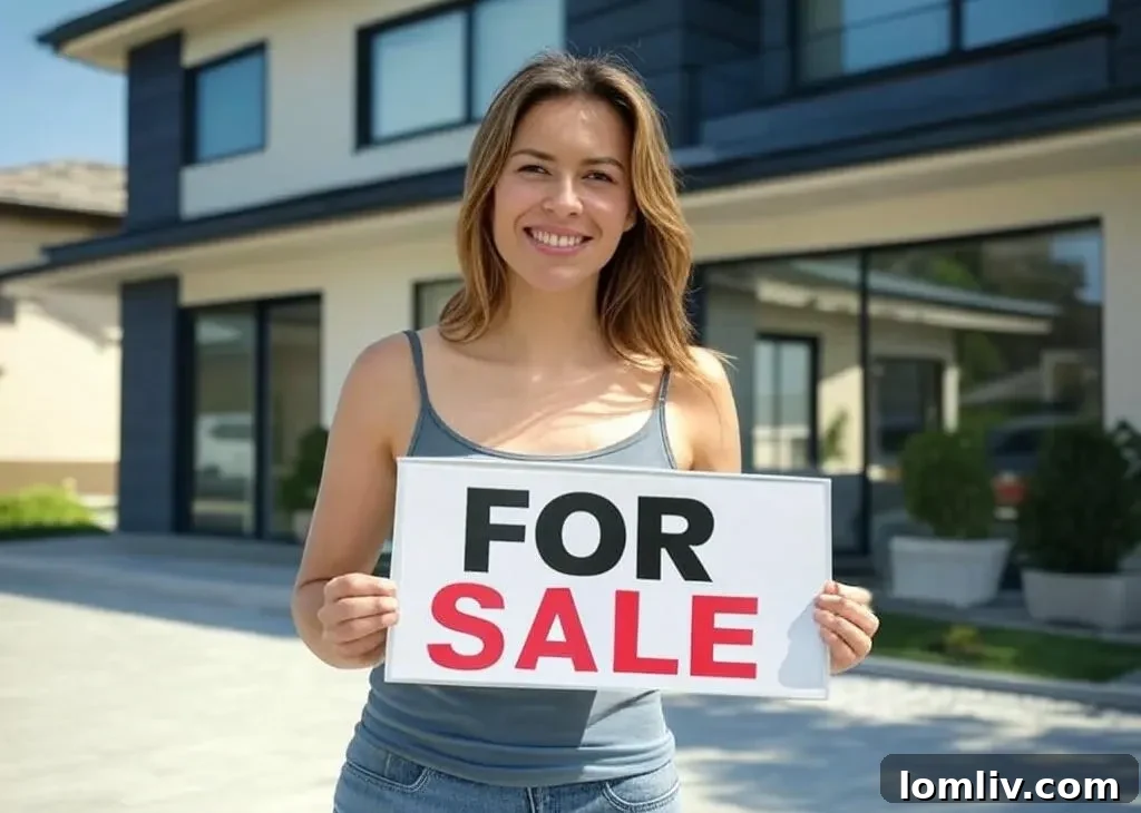 House for sale without an agent sign in front of a modern home
