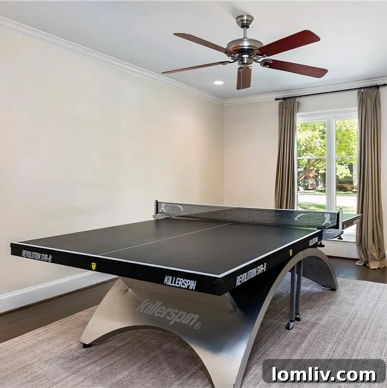 Scottie Scheffler's modern game room with a sleek ping-pong table