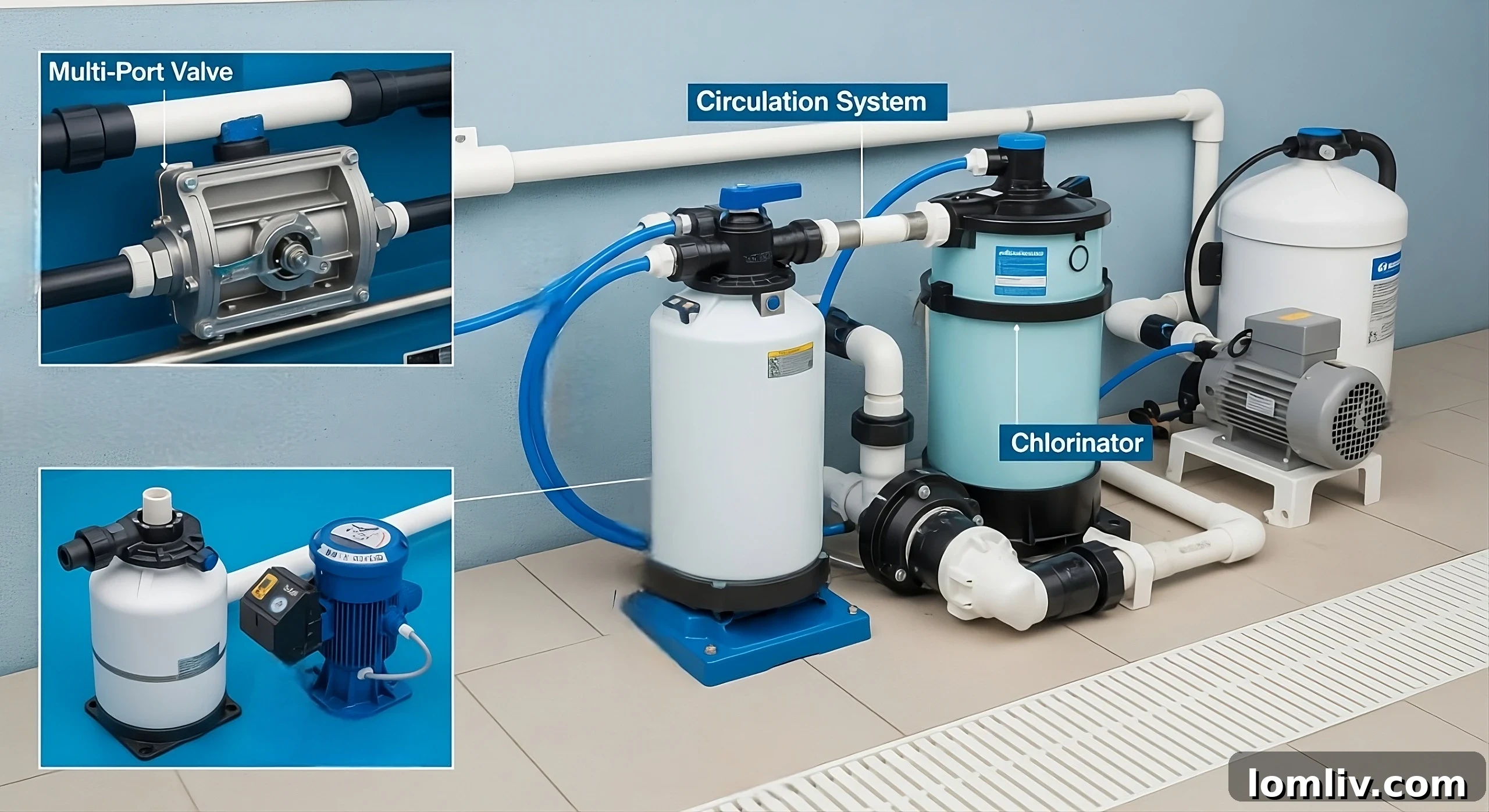 Clean and inviting swimming pool water, illustrating effective circulation and filtration.