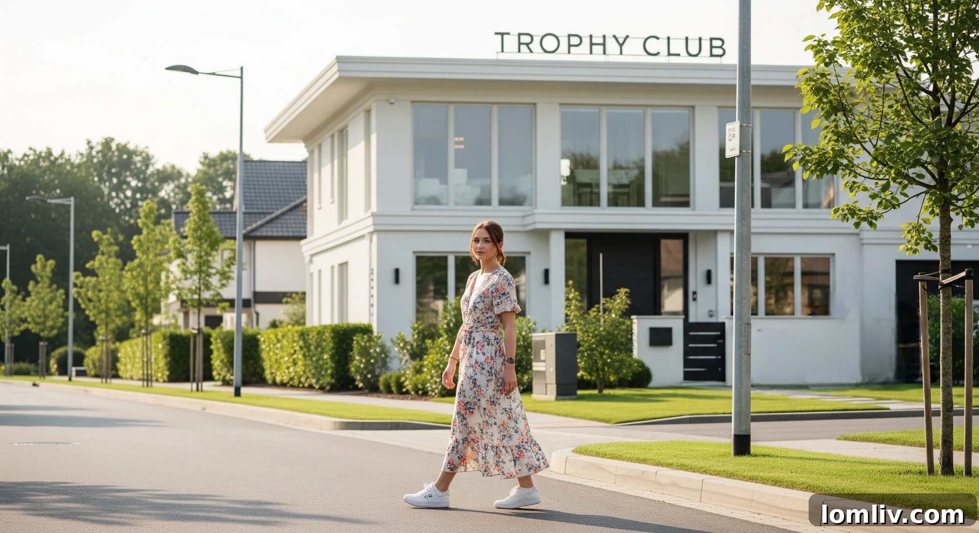An aerial view of Trophy Club with its golf course and residential areas