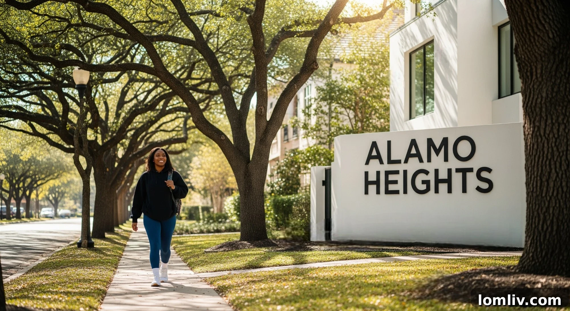 Historic architecture and tree-lined streets in Alamo Heights, San Antonio