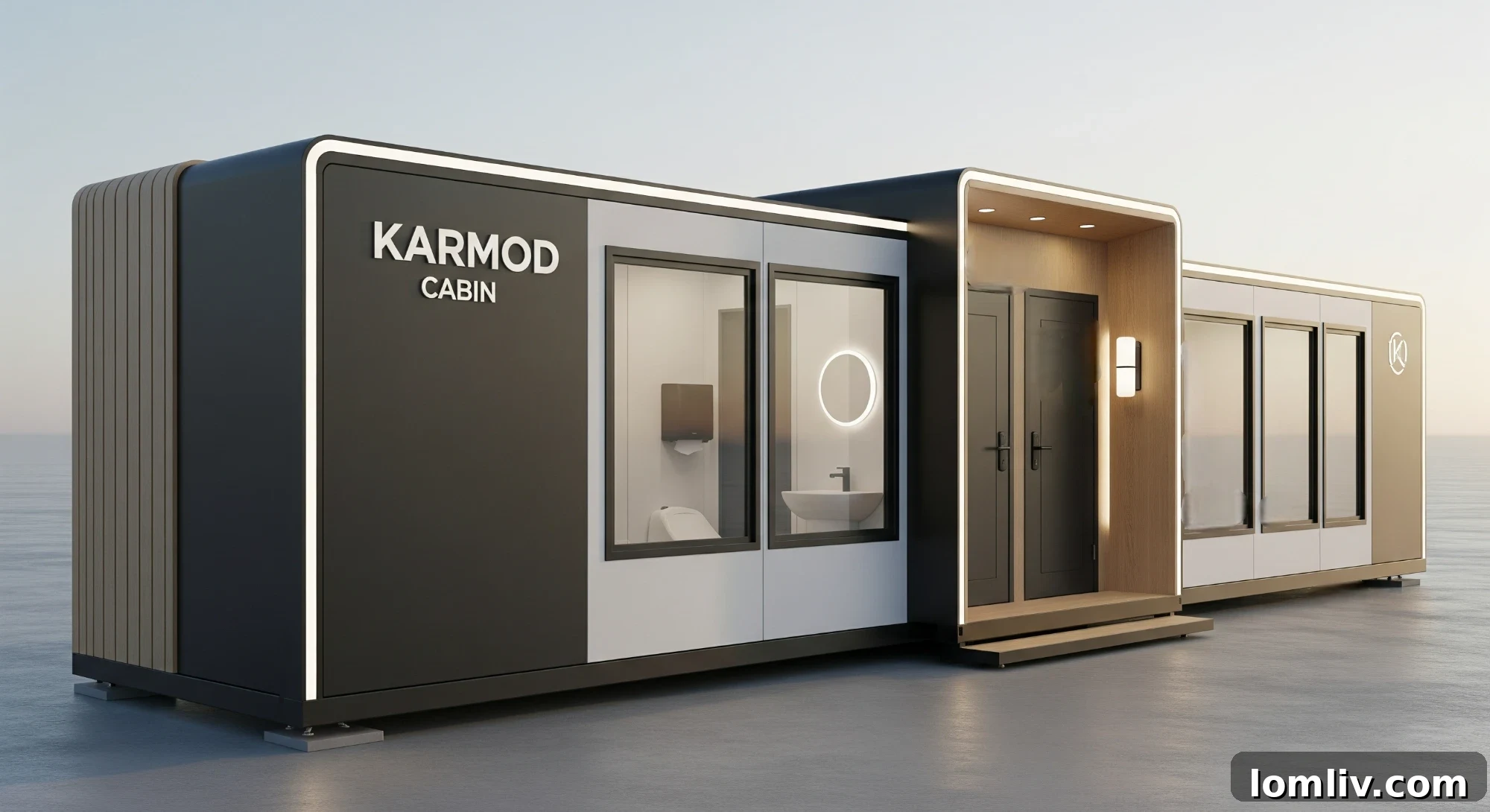 Modern modular WC cabin exterior for events