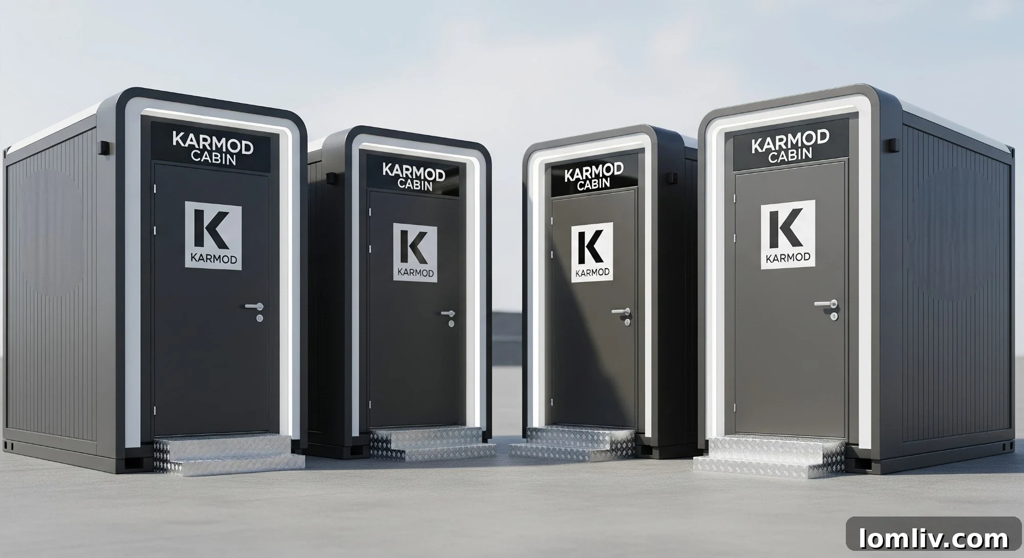 Modular WC cabins being delivered and installed at an event site