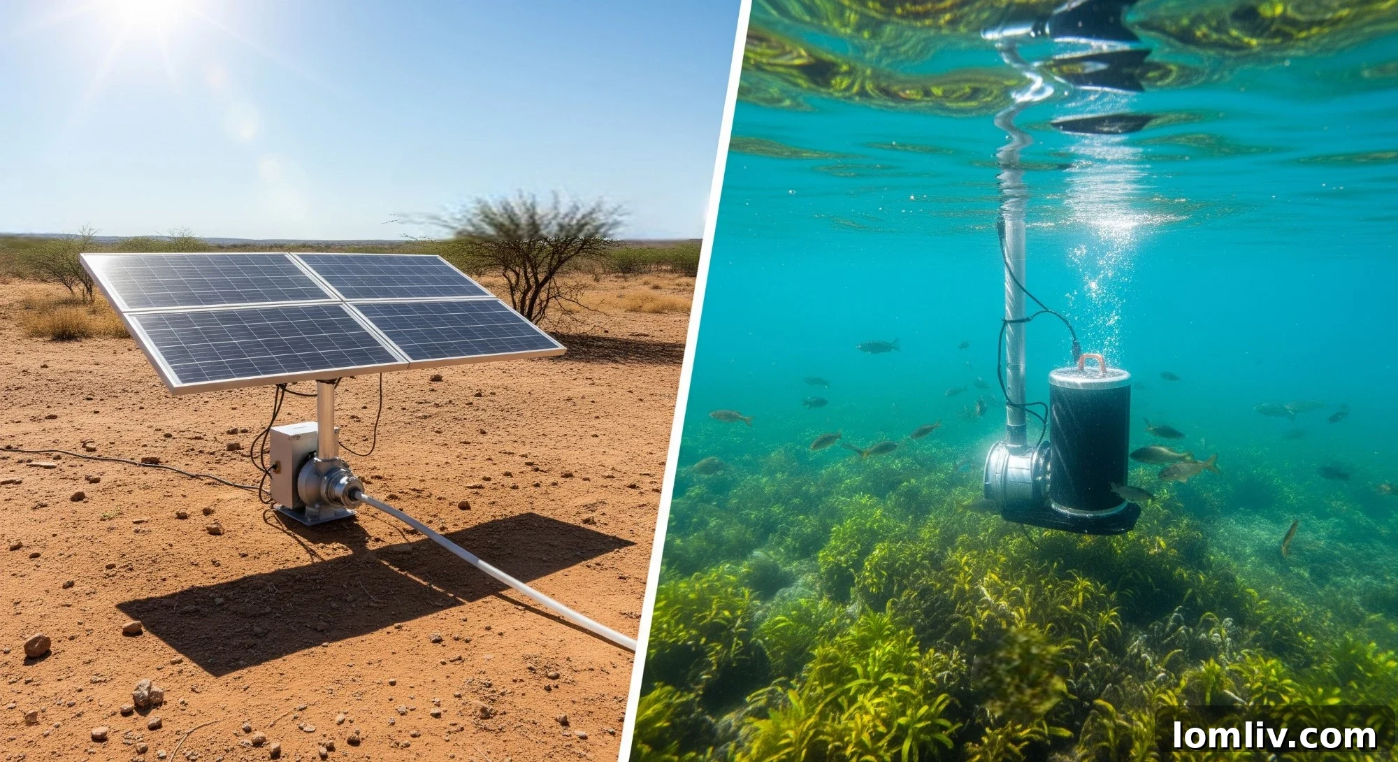 Sustainable Farming: The Power of Solar Water Pumps 3 Various types of solar water pumps, including surface and submersible models, for different irrigation needs.