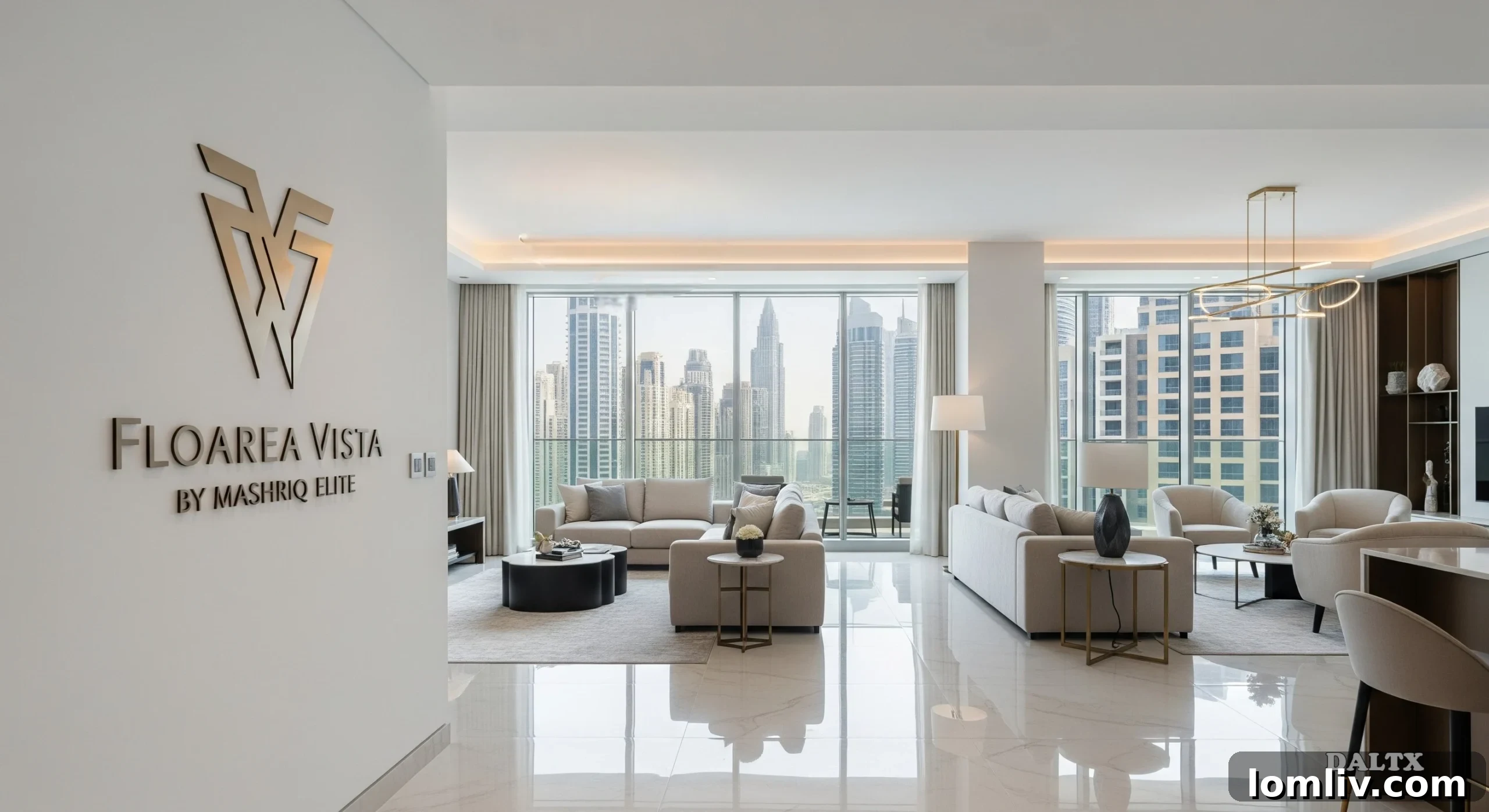 Architectural rendering of a modern luxury residential tower.