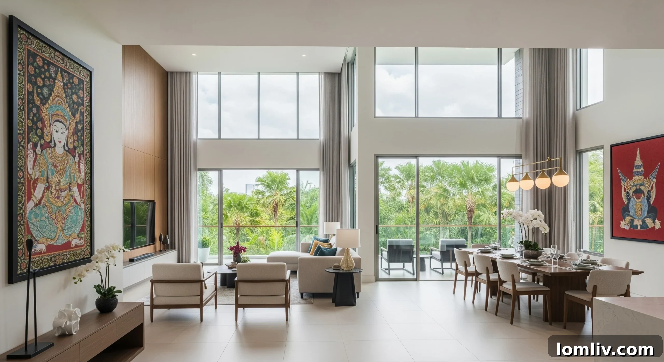 Pattaya's lively beachfront with modern buildings and sunset views