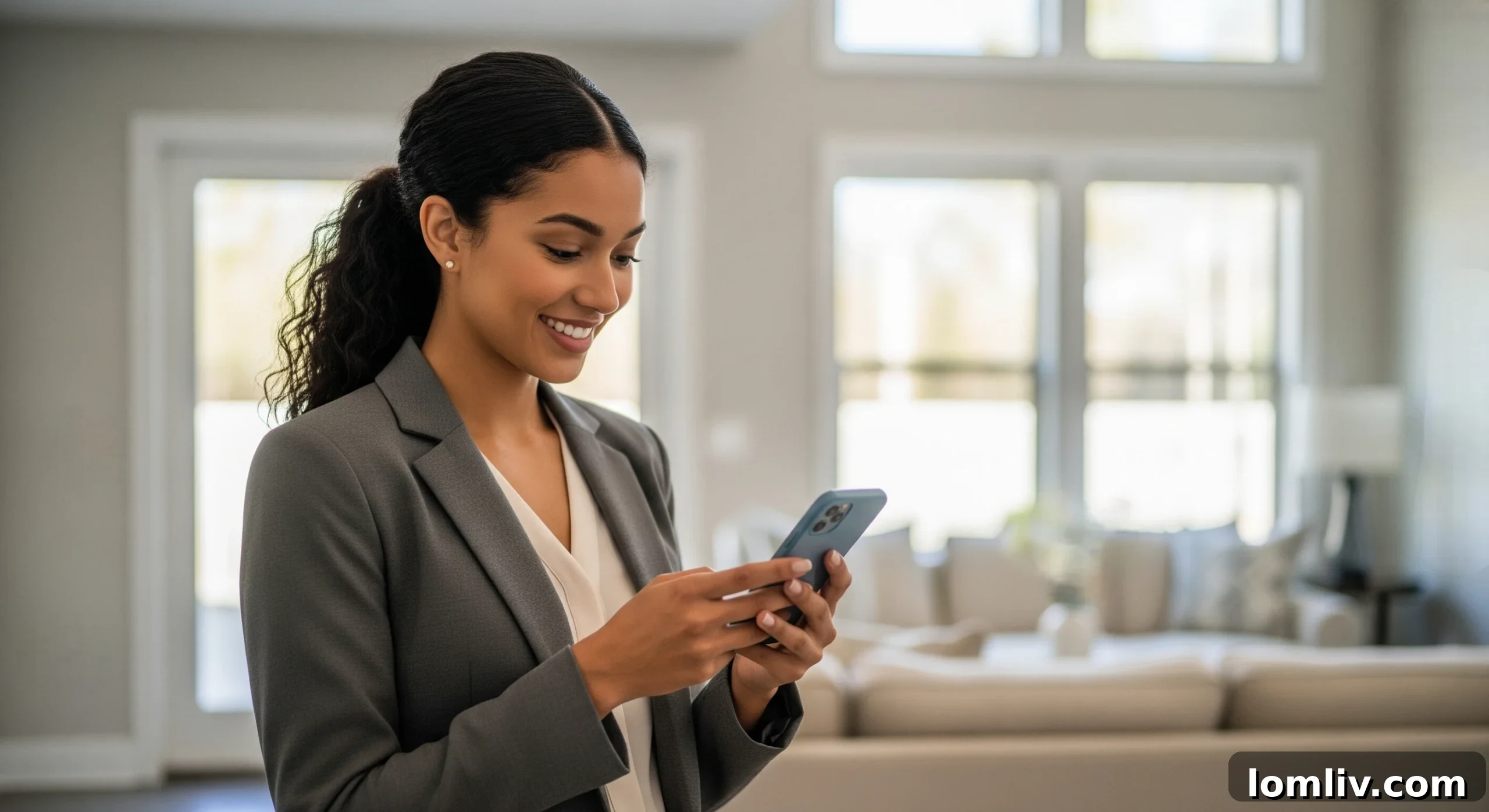 Real estate agent scheduling appointments on a smartphone