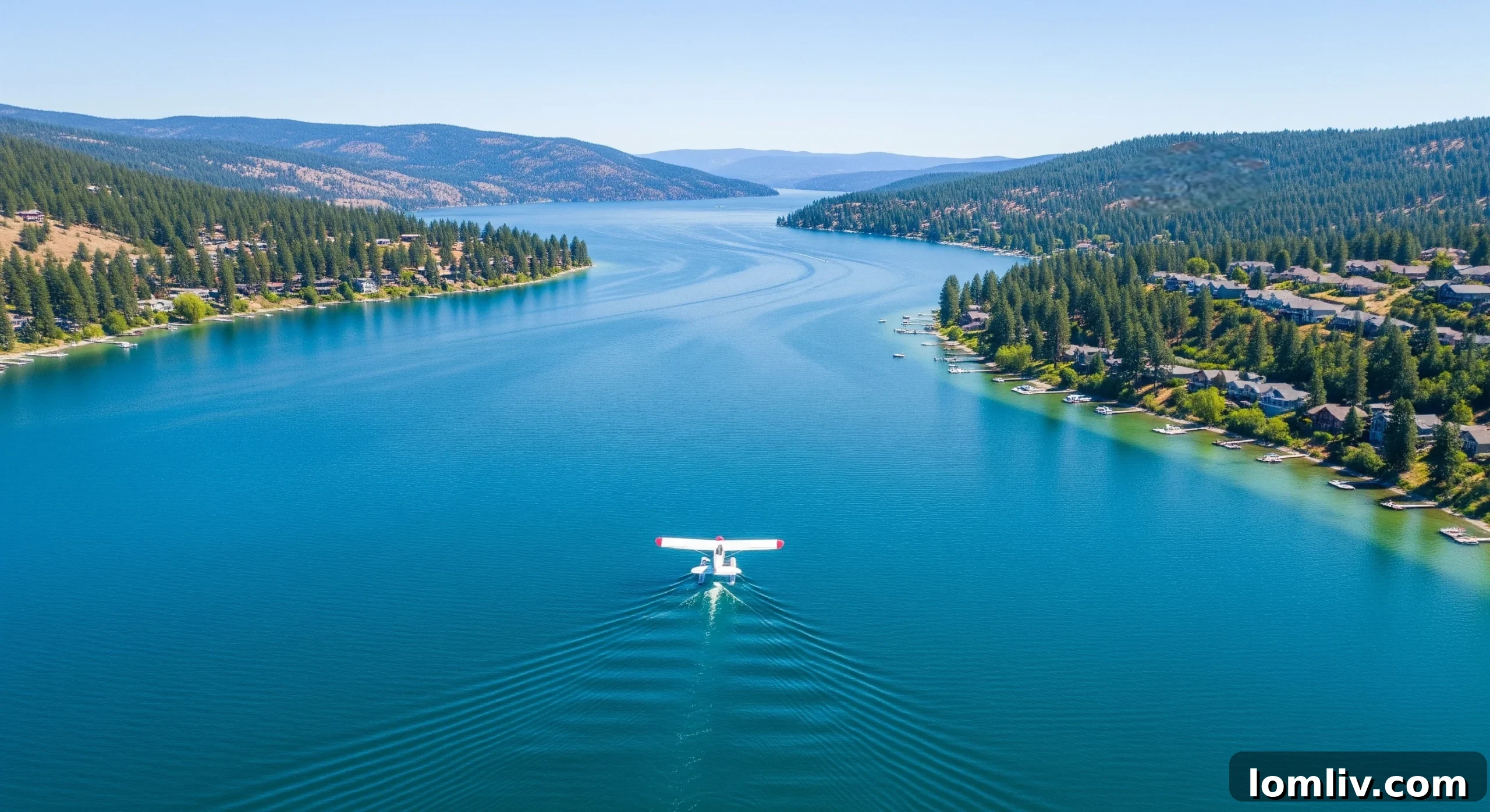 Dallas to North Idaho: Your Blueprint for Grand Living 8 A scenic view of Lake Coeur d'Alene at sunset, with a boat cruising on the water, representing the ideal end to a scouting trip.