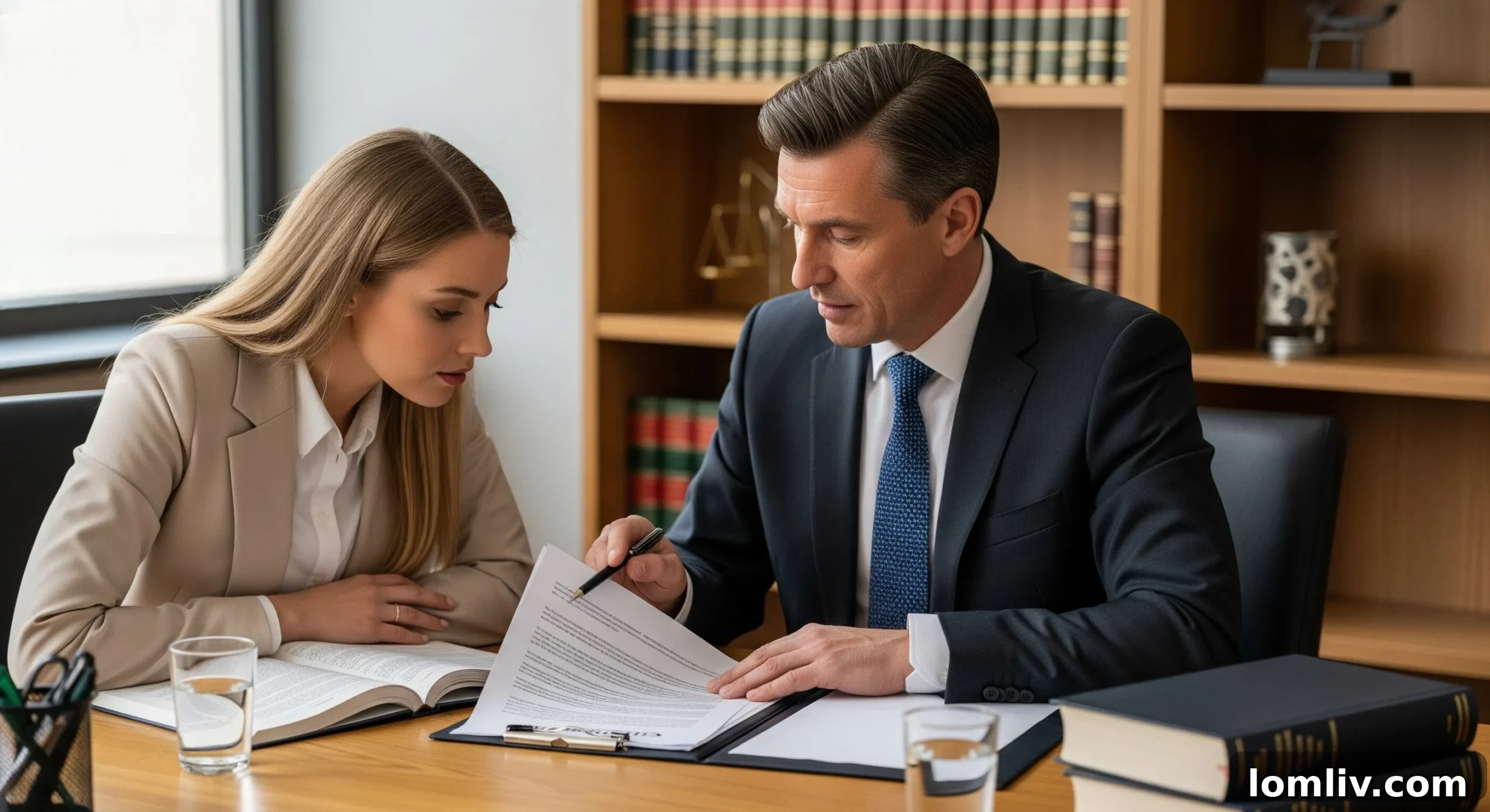 Lawyer meeting with construction accident victim