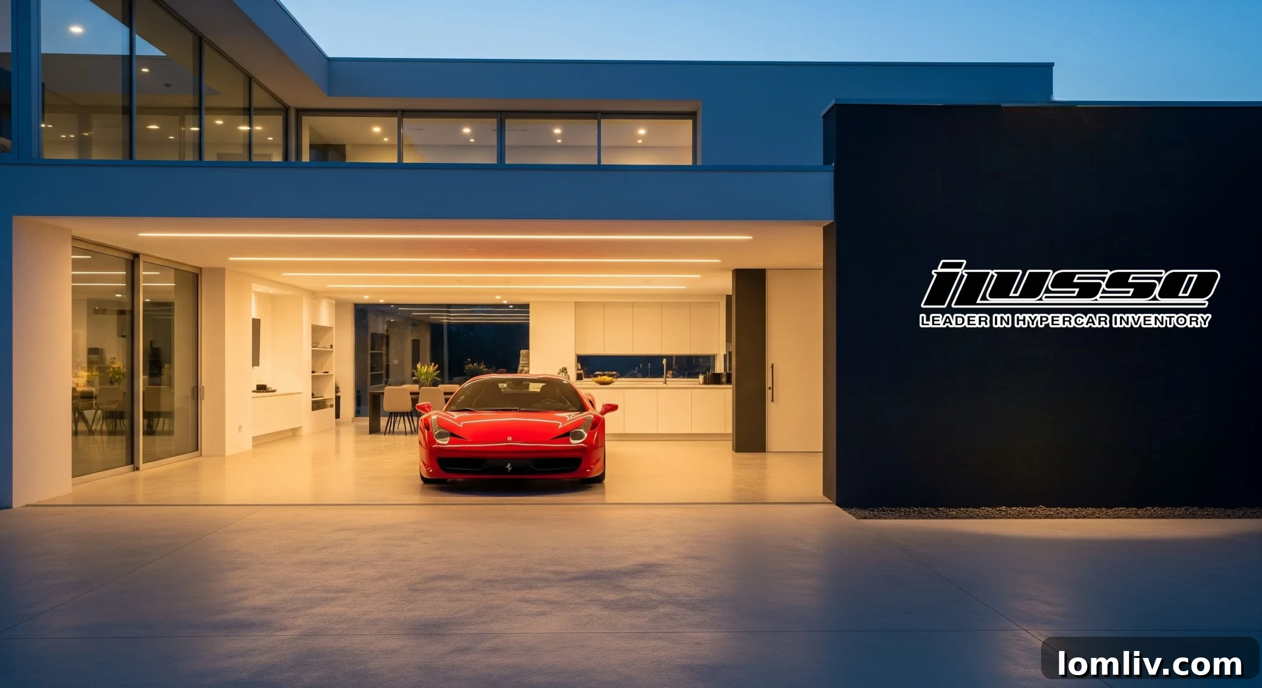 A sleek red Ferrari parked in a modern showroom, symbolizing high-end cars as alternative assets and their investment growth.