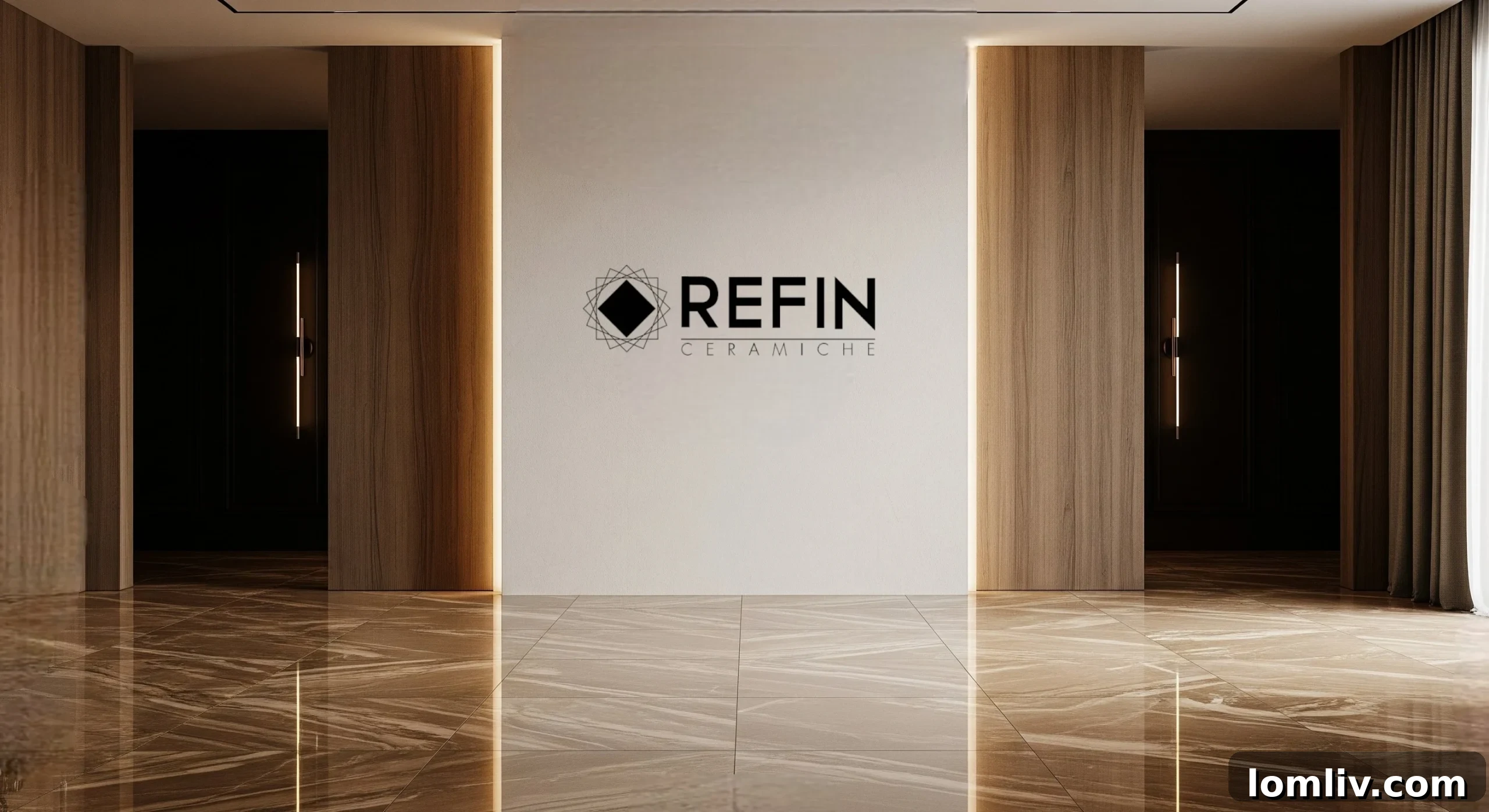 Modern interior featuring Italian porcelain floor tiles