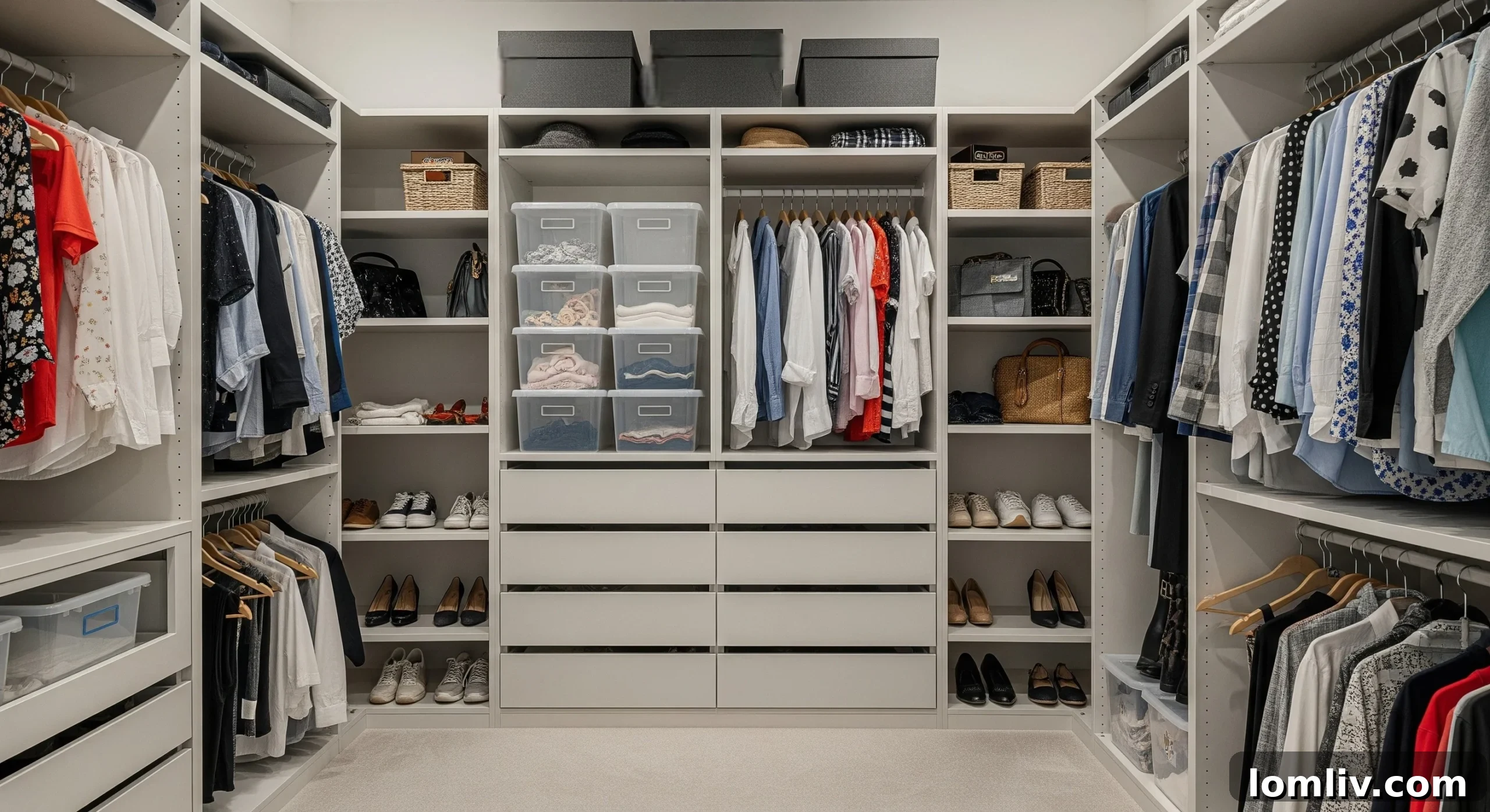 Various built-in cabinets and shelves, emphasizing the critical need for practical and ample storage space.