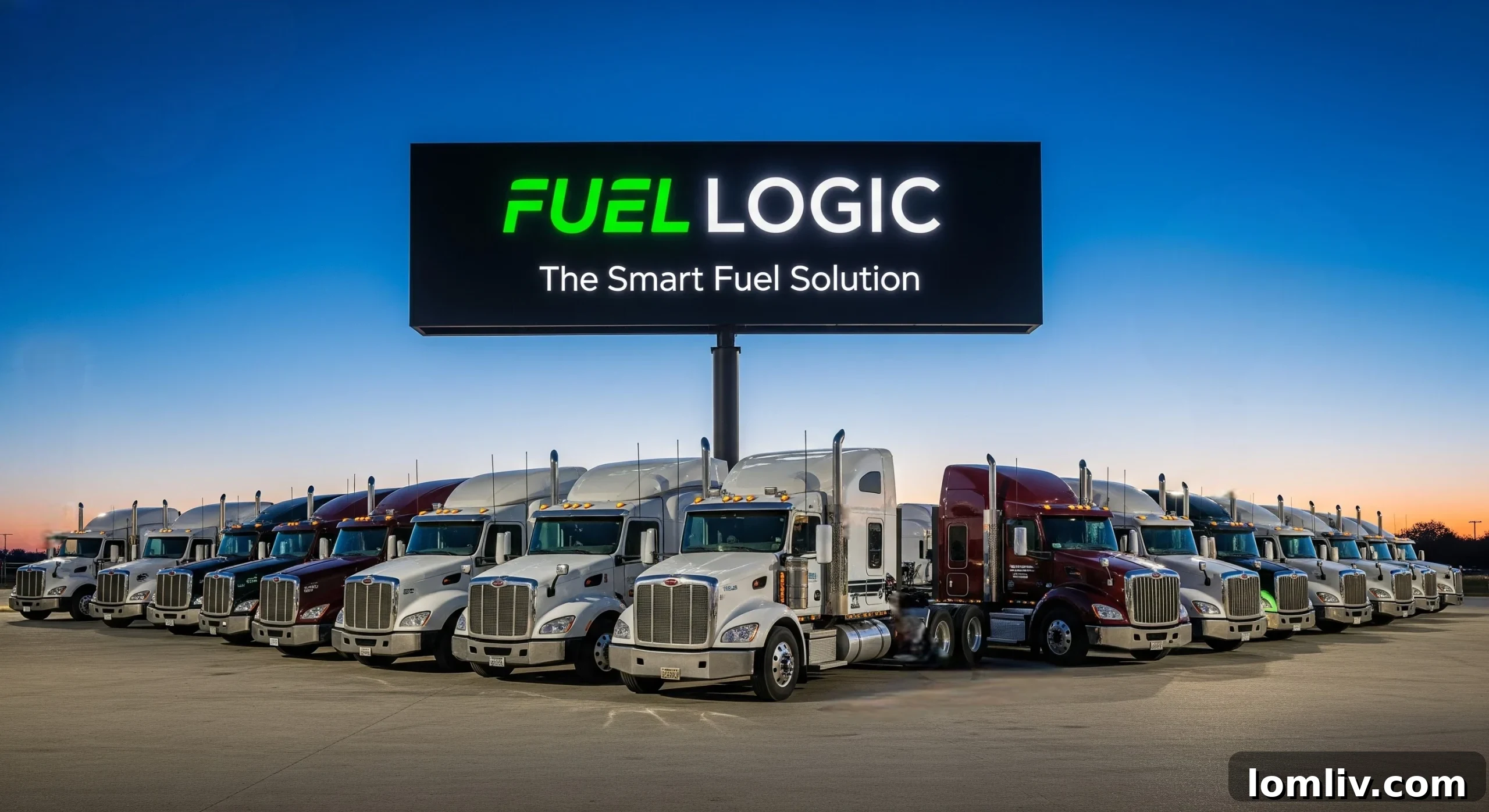 Fuel truck refueling a fleet at a depot