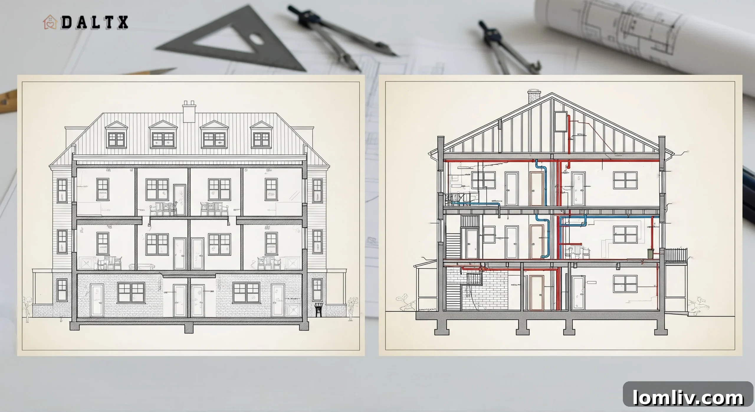 VA loan documents with a multi-unit property drawing