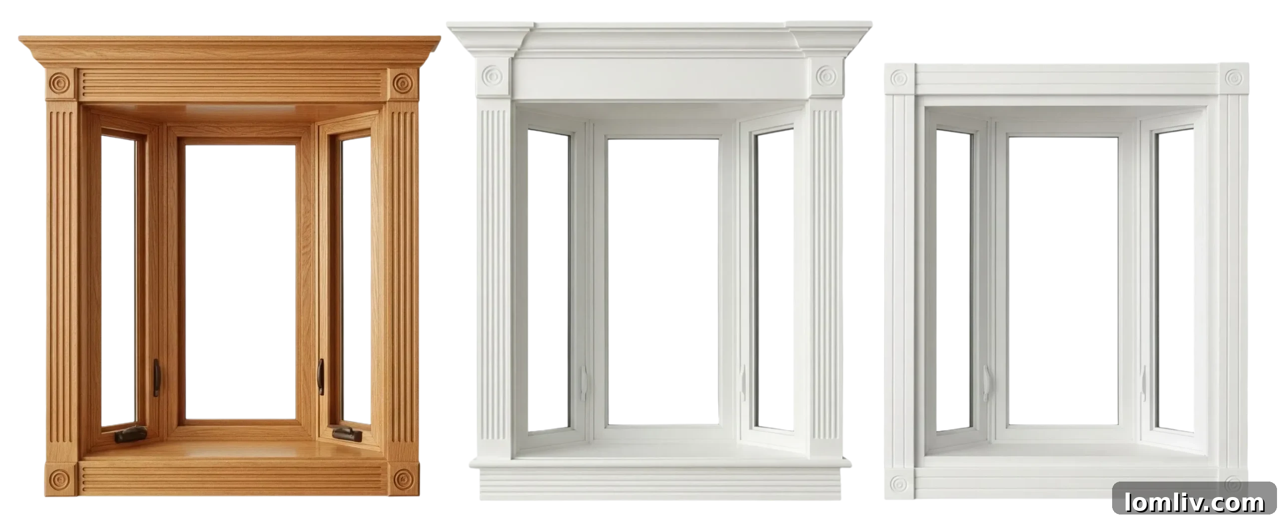 Architectural rendering of a modern home with a prominent bay window