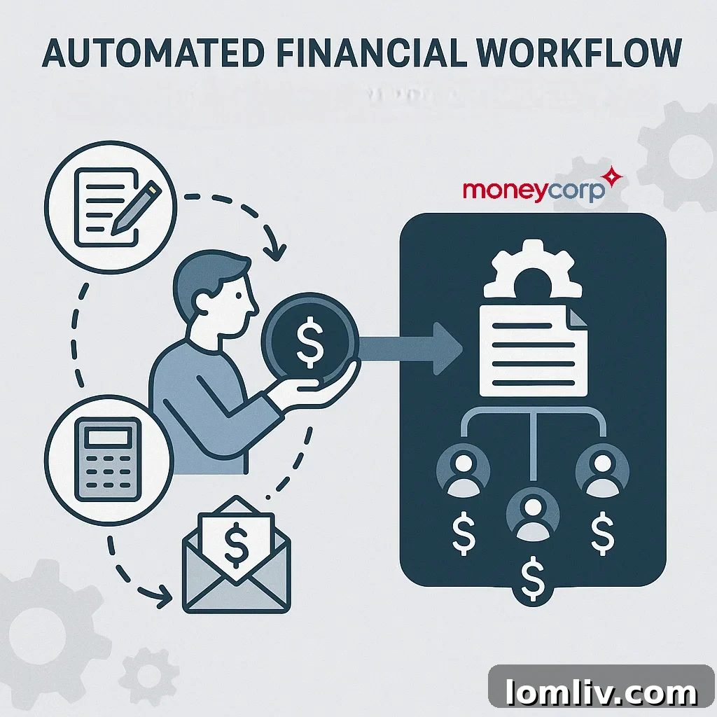 Digital interface showing automated mass payment processes with multiple currencies and recipient profiles.
